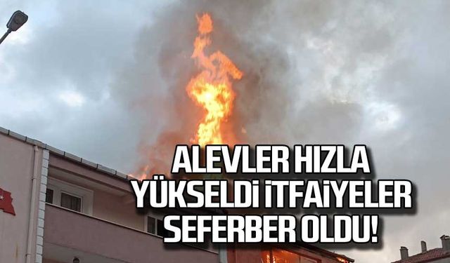 Alevler hızla yükseldi İtfaiyeler seferber oldu