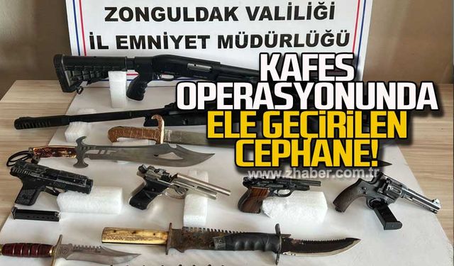 Kafes Operasyonunda ele geçirilen cephane! 18 gözaltı