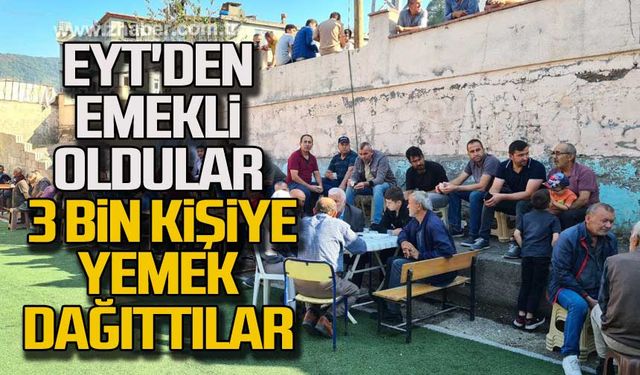 EYT'den emekli oldular, Mevlid okutup 3 bin kişiye yemek dağıttılar