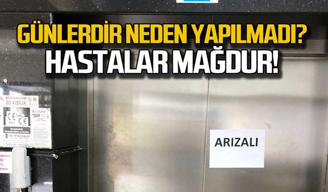 Hastanede asansör bozuldu! Hastalar mağdur!