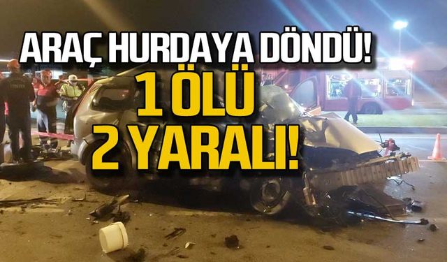 Araç hurdaya döndü! 1 ölü, 2 yaralı!