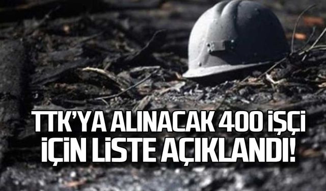 Bartın'dan TTK'ya alınacak 400 işçi için nihai liste açıklandı!