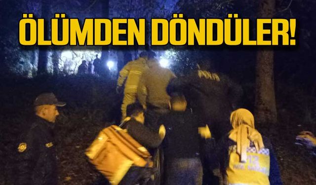 Bartın'da ırmağa düşen 2 kişi ölümden döndü!