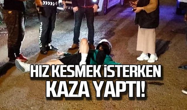 Hız kesmek isterken kaza yaptı!