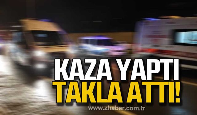 Kdz. Ereğli'de kaza! Takla attı