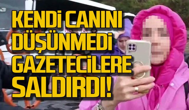 Kendi canını düşünmedi! Gazetecilere saldırdı!