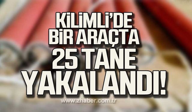 Kilimli'de bir araçta 25 adet yakalandı!