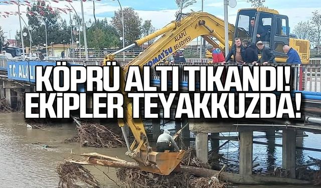 Alaplı'da köprü altı tıkandı! Ekipler teyakkuzda!