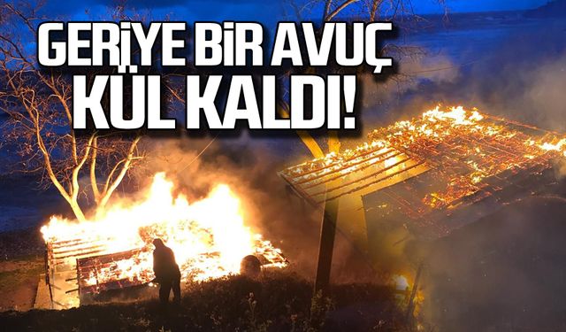 Sahilde yangın! Bir avuç kül kaldı!