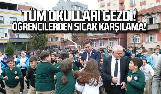 Okul okul gezdi! Öğrenciler'den Altun'a sıcak karşılama!