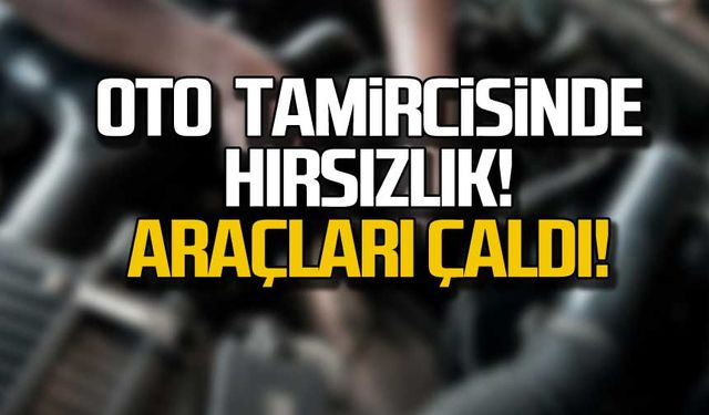 Oto tamircisinde hırsızlık! Araçları çaldı!