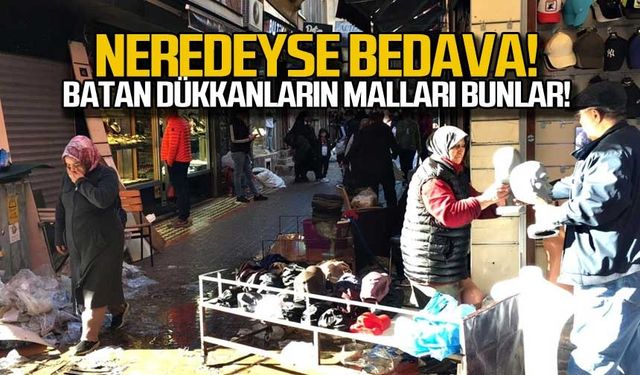 Neredeyse bedava! Ereğli esnafı sel sonrası satışa başladı!