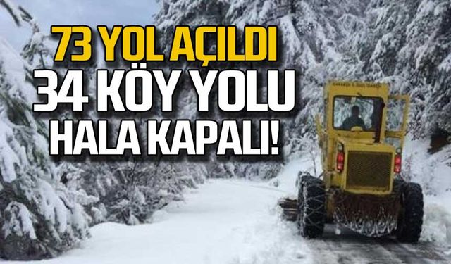 73 yol açıldı! 34 köye hala ulaşım yok!