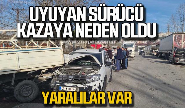 Alaplı'da sürücü uyuyakalınca kazaya neden oldu!