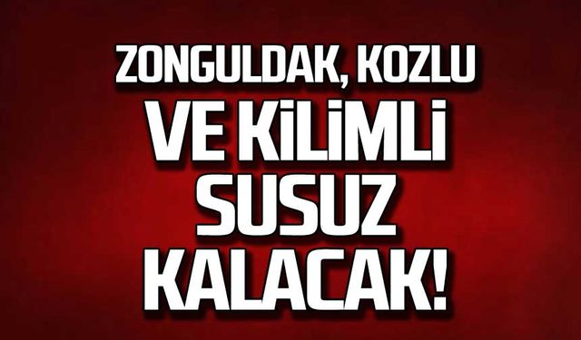 Zonguldak, Kozlu ve Kilimli susuz kalacak!