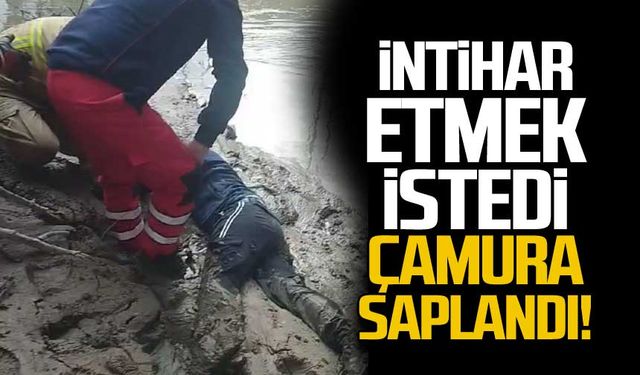 İntihar etmek istedi! Çamura saplandı!