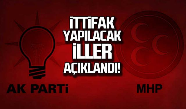 İttifak yapılacak iller açıklandı!