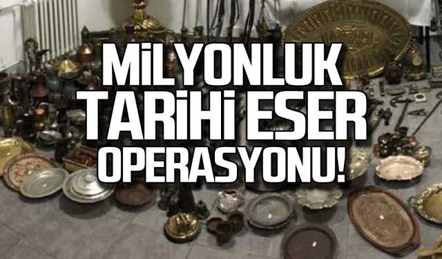 Jandarmadan milyonluk tarihi eser operasyonu