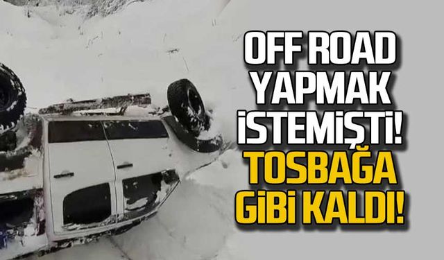 Off Road yapmak istemişti! Arazide ters döndü!