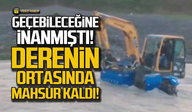 Geçebileceğine inandı! Pat pat ile mahsur kaldı!