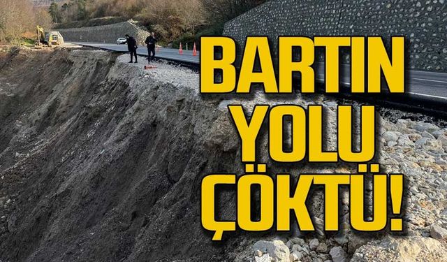 Bartın yolu çöktü!