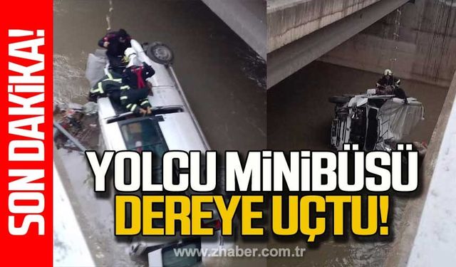 Karabük'te yolcu minibüsü dereye uçtu!