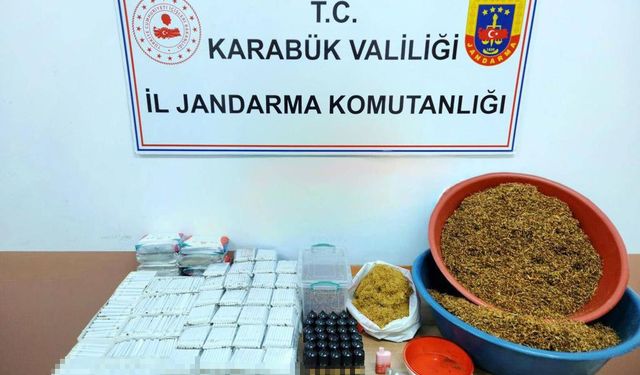 Karabük’te 8 bin 700 makaron ile 6 bin 600 gram tütün ele geçirildi