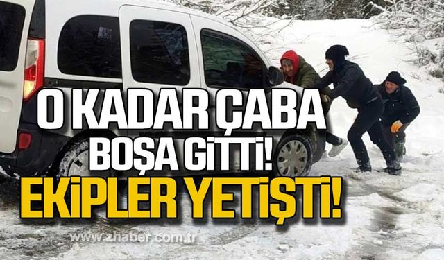 Bartın'da araç yolda kaldı ekipler yetişti!