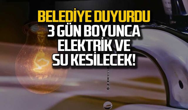 Kilimli'de 3 gün boyunca elektrik ve su verilemeyecek!