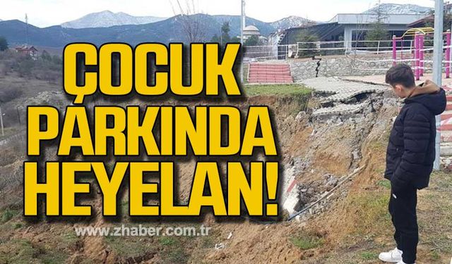 Karabük'te çocuk parkında heyelan!