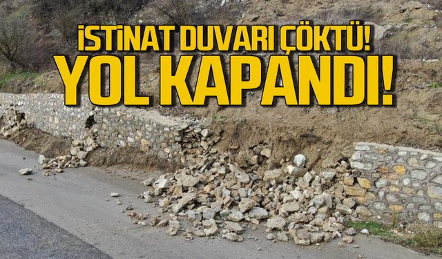 İstinat duvarı çöktü! Yol kapandı!