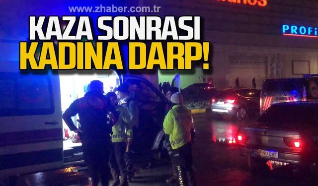 Zonguldak'ta kaza sonrası kadına darp!