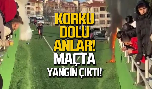 Maç esnasında yangın çıktı!