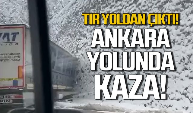 Dorukhan'da kaza! Tır yoldan çıktı!