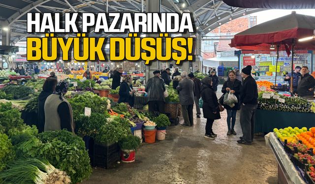 Zonguldak'ta halk pazarına yoğun ilgi