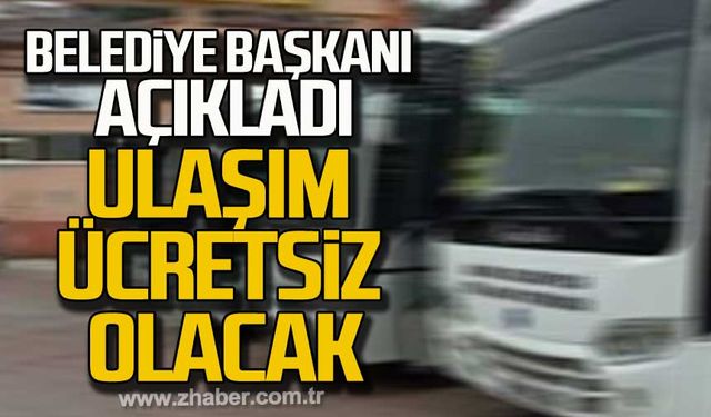 Zonguldak Kilimli'de 10 Şubat Cumartesi günü ulaşım ücretsiz olacak!