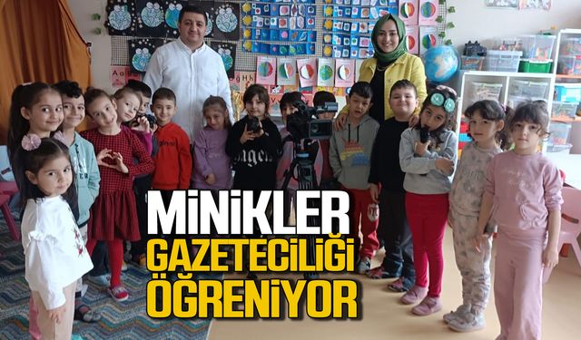 Zonguldak'ta minikler gazeteciliği öğreniyor!