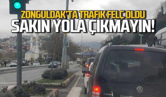 Zonguldak'ta trafik felç! Sakın yola çıkmayın!