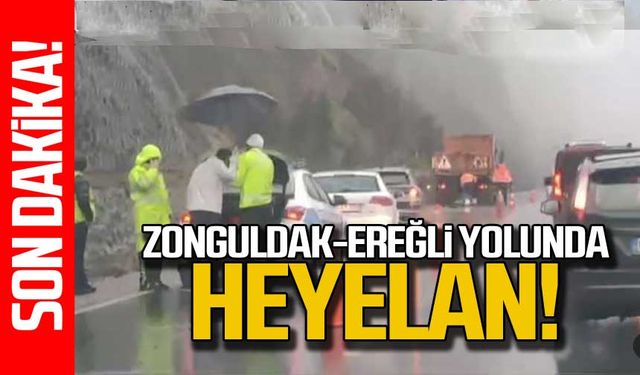 Zonguldak Ereğli yolunda heyelan!