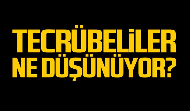 Tecrübeliler ne düşünüyor?