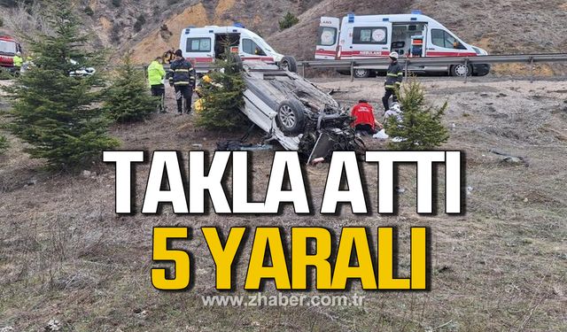 Bolu'da araç takla attı! 5 yaralı!