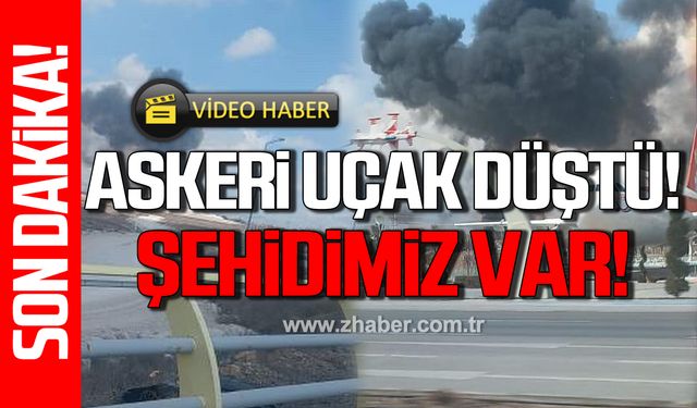 Konya'da eğitim uçağı iş makinesinin üzerine düştü; 1 şehit!