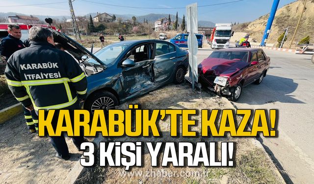 Karabük’te iki otomobil çarpıştı: 3 yaralı