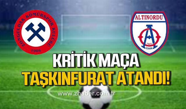 Altınordu ile Zonguldak Kömürspor arasındaki kritik maçı Yalçın Taşkınfurat yönetecek!