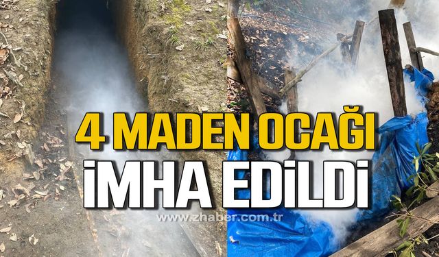 Ruhsatsız işletildiği tespit edilen 4 maden ocağı imha edildi