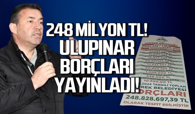 Ulupınar Devrek Belediyesi'nin borçlarını yayınladı!