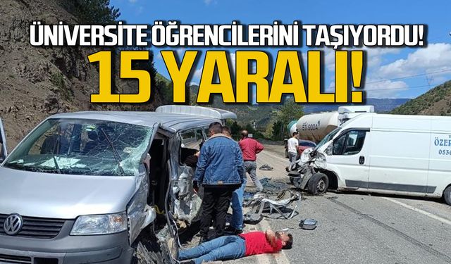 Üniversite öğrencileri kaza yaptı! 15 yaralı!