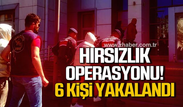 Zonguldak'ta hırsızlık operasyonu! 6 kişi yakalandı!