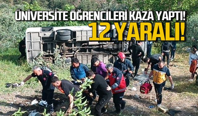 Üniversite öğrencileri kaza yaptı! 12 yaralı!