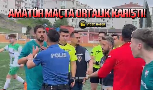 Amatör maçta ortalık karıştı! Polis müdahale etti!